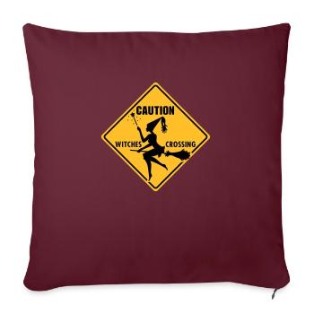 Sorcière - sorcière - Halloween - Nuit de - Housse de coussin décorative 45 x 45 cm - bordeaux - Devant