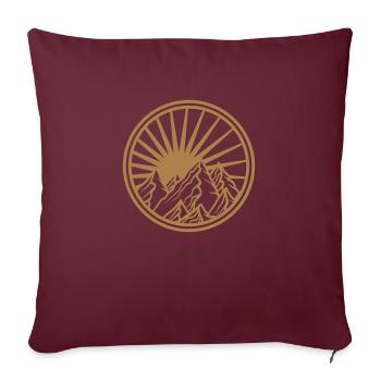 or montagnes cercle rond logo soleil haute montagne - Housse de coussin décorative 45 x 45 cm - bordeaux - Devant