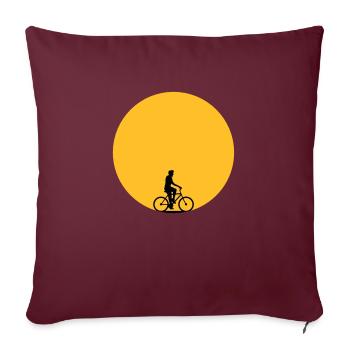 bicycle sun summer round circle logo sihouette fah - Sofa pillowcase 17,3'' x 17,3'' (45 x 45 cm) - burgundy - Front