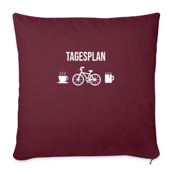 Horaire quotidien des cyclistes - Housse de coussin décorative 45 x 45 cm - bordeaux - Devant