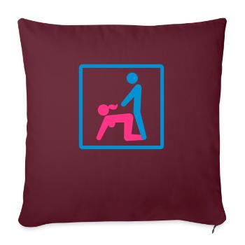 Kamasutra - Doggy Style - Housse de coussin décorative 45 x 45 cm - bordeaux - Devant