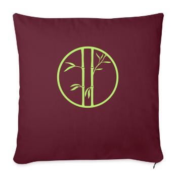 logo ring 2 bamboo plants circle round silhouette - Sofa pillowcase 17,3'' x 17,3'' (45 x 45 cm) - burgundy - Front