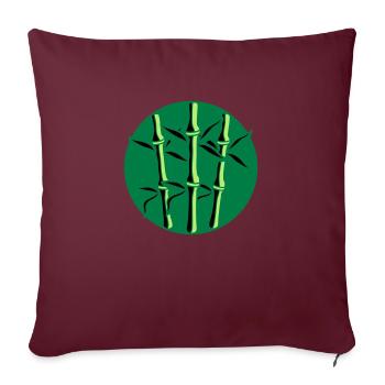 cercle rond logo 3 plantes de bambou nombreuses tige - Housse de coussin décorative 45 x 45 cm - bordeaux - Devant