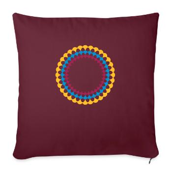 bunte kreis blume form rund rahmen schoener dekora - Sofakissenbezug 45 x 45 cm - Burgunderrot - Vorne