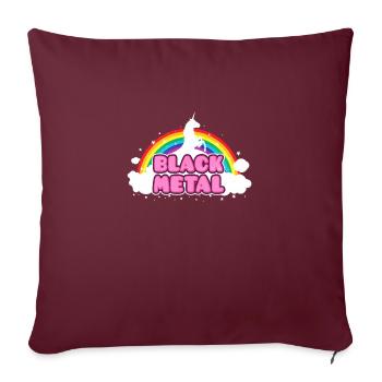 BLACK METAL - Funny / Unicorn - Rainbow - parodie - Housse de coussin décorative 45 x 45 cm - bordeaux - Devant