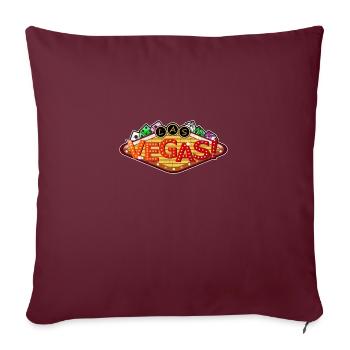 Las Vegas Würfel Chip Cocktail - Sofakissenbezug 45 x 45 cm - Burgunderrot - Vorne
