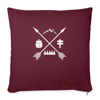 Randonner Backpacker Montagnes Camping Cadeau - Housse de coussin décorative 45 x 45 cm - bordeaux - Devant