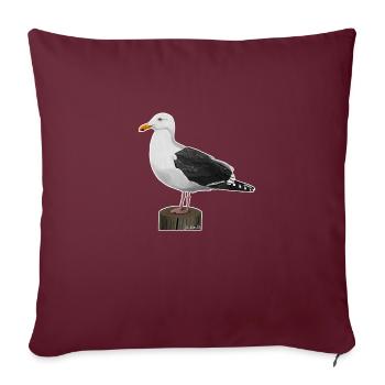 conception d'oiseau de mouette jz.birds - Housse de coussin décorative 45 x 45 cm - bordeaux - Devant