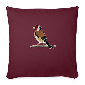 conception d'oiseau chardonneret jz.birds - Housse de coussin décorative 45 x 45 cm - bordeaux - Devant