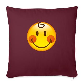 Smiley Cheeky Boy - Housse de coussin décorative 45 x 45 cm - bordeaux - Devant