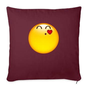 Smiley Love Kiss - Sofa pillowcase 17,3'' x 17,3'' (45 x 45 cm) - burgundy - Front