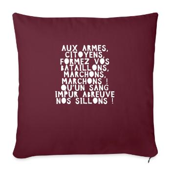 France Hymne national Français La Marseillaise B - Housse de coussin décorative 45 x 45 cm - bordeaux - Devant