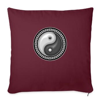 yin yang - Housse de coussin décorative 45 x 45 cm - bordeaux - Devant