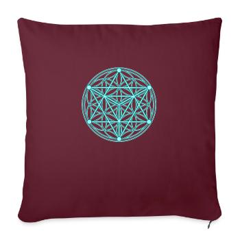 Graine de vie et tétraèdre - Housse de coussin décorative 45 x 45 cm - bordeaux - Devant