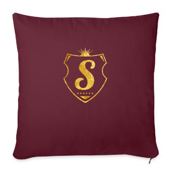S buchstabe gold - Sofakissenbezug 45 x 45 cm - Burgunderrot - Vorne