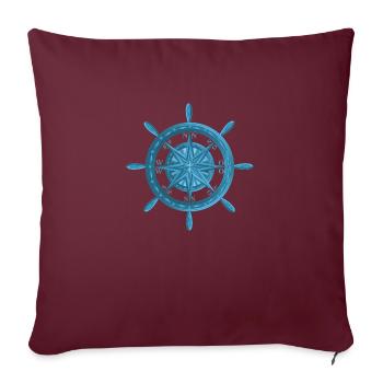Volant avec rose des vents - Housse de coussin décorative 45 x 45 cm - bordeaux - Devant