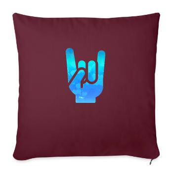 Rock Hand Gesture Gassy Blue Rock 'N' Roll Salut - Housse de coussin décorative 45 x 45 cm - bordeaux - Devant