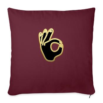 OK Sign Or et Noir Cool Ok Salut de la main - Housse de coussin décorative 45 x 45 cm - bordeaux - Devant