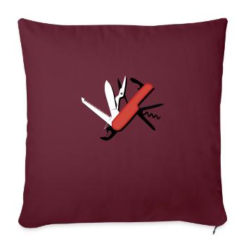 couteau de poche - Housse de coussin décorative 45 x 45 cm - bordeaux - Devant