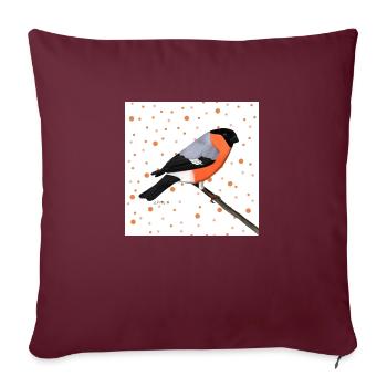 Bouvreuil Orange Oiseau Animal Femmes Hommes Enfants - Housse de coussin décorative 45 x 45 cm - bordeaux - Devant