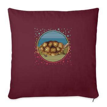 Tortue - Housse de coussin décorative 45 x 45 cm - bordeaux - Devant