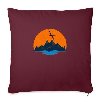 Sunset Segelfliegen über Berge - Sofakissenbezug 45 x 45 cm - Burgunderrot - Vorne