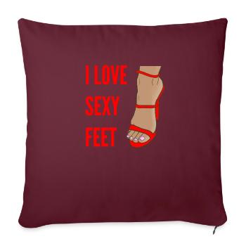 I love sexy Feet - Sofakissenbezug 45 x 45 cm - Burgunderrot - Vorne