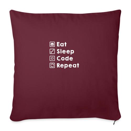 Eat Sleep Code Repeat light - Sofa pillowcase 17,3'' x 17,3'' (45 x 45 cm)