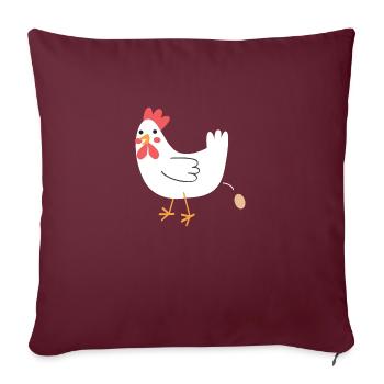 Poulet caca un œuf! - Housse de coussin décorative 45 x 45 cm - bordeaux - Devant