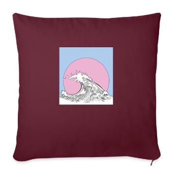 Welle - Sofakissenbezug 45 x 45 cm - Burgunderrot - Vorne