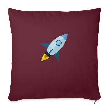 fusée - Housse de coussin décorative 45 x 45 cm - bordeaux - Devant