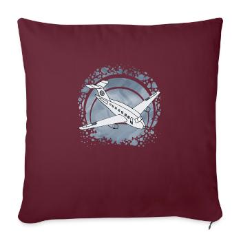Avion - Housse de coussin décorative 45 x 45 cm - bordeaux - Devant