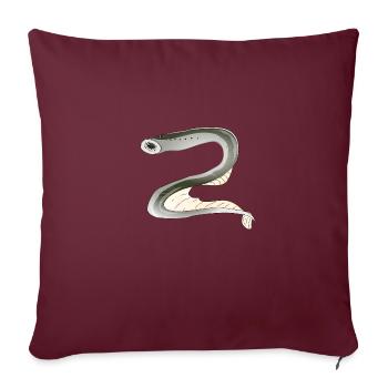 Lamproie poisson biodiversité - Housse de coussin décorative 45 x 45 cm - bordeaux - Devant
