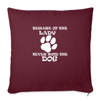 Chien chien - Housse de coussin décorative 45 x 45 cm - bordeaux - Devant