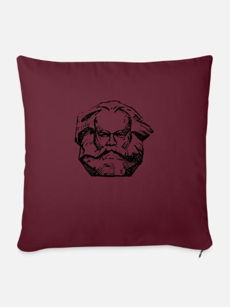 Karl Marx | Kommunismus Shirt | Marxismus Sweater - Sofakissenbezug 45 x 45 cm - Burgunderrot