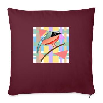 Vogel - Sofakissenbezug 45 x 45 cm - Burgunderrot - Vorne