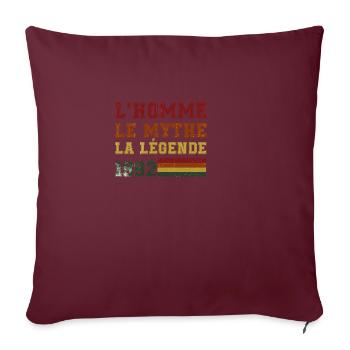 L'homme le mythe la légende 1982 - Housse de coussin décorative 45 x 45 cm - bordeaux - Devant