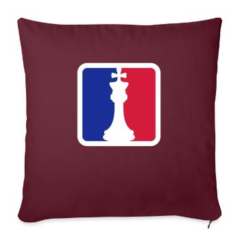 Schach Rot Blau - Sofakissenbezug 45 x 45 cm - Burgunderrot - Vorne