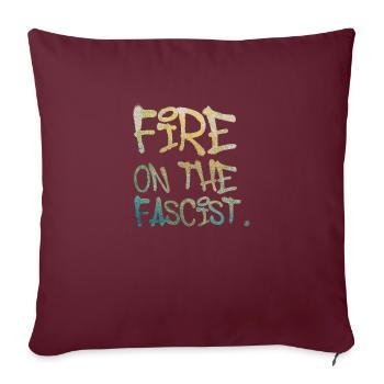 Incendie sur le fasciste - Housse de coussin décorative 45 x 45 cm - bordeaux - Devant
