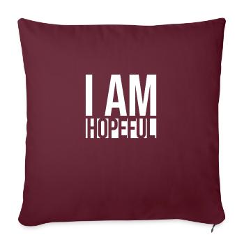 J’AI BON ESPOIR - Housse de coussin décorative 45 x 45 cm - bordeaux - Devant