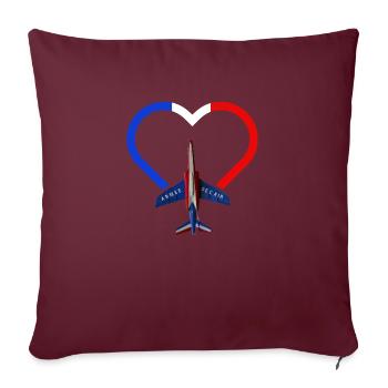 Patrouille de France meeting aérien armée de l'air - Housse de coussin décorative 45 x 45 cm - bordeaux - Devant