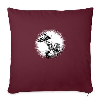 Chargeuse sur pneus - Housse de coussin décorative 45 x 45 cm - bordeaux - Devant