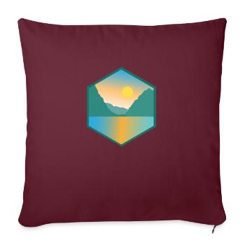 Fjord Norvège Montagne et mer Idée de cadeau - Housse de coussin décorative 45 x 45 cm - bordeaux - Devant