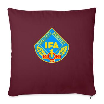 IFA Qualitätsarbeiter Q1 2021 DDR Auszeichnung - Sofakissenbezug 45 x 45 cm - Burgunderrot - Vorne