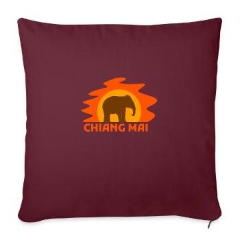 Thaïlande Chiang Mai Éléphant Drôle d’idée cadeau - Housse de coussin décorative 45 x 45 cm - bordeaux - Devant