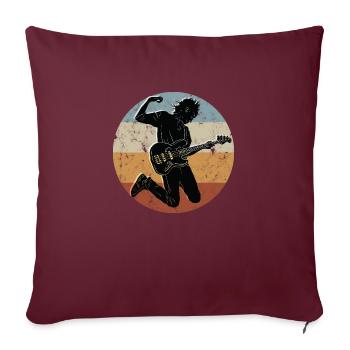 Basse | Basse E-Basse | Basse-Guitare Design - Housse de coussin décorative 45 x 45 cm - bordeaux - Devant