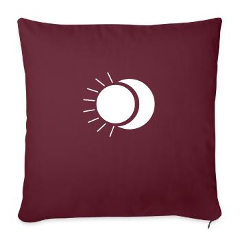 soleil et lune - Housse de coussin décorative 45 x 45 cm - bordeaux - Devant