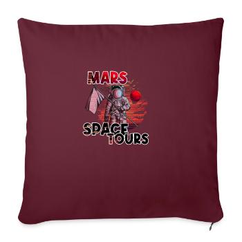Mars Space Tours - Weltraum Raumfahrt Mann Frau - Sofakissenbezug 45 x 45 cm - Burgunderrot - Vorne
