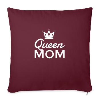 Maman reine - Housse de coussin décorative 45 x 45 cm - bordeaux - Devant