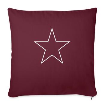 Etoile contour blanc - Housse de coussin décorative 45 x 45 cm - bordeaux - Devant